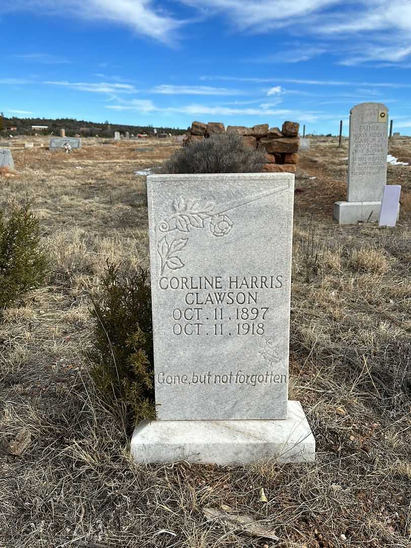 Corline Harris Clawson's grave. Photo 1