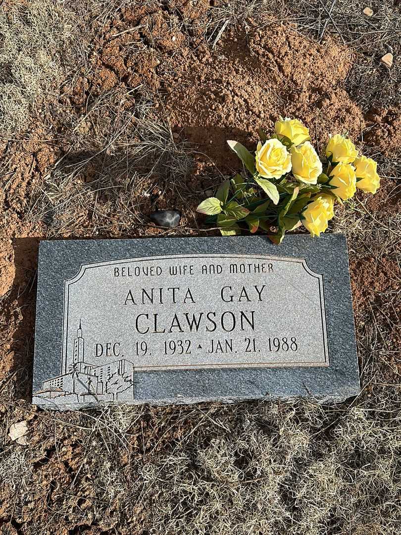 Anita Gay Clawson's grave. Photo 1
