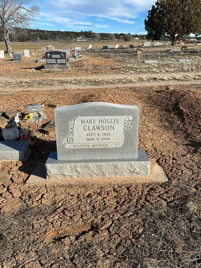 Mary Hollis Clawson's grave. Photo 2
