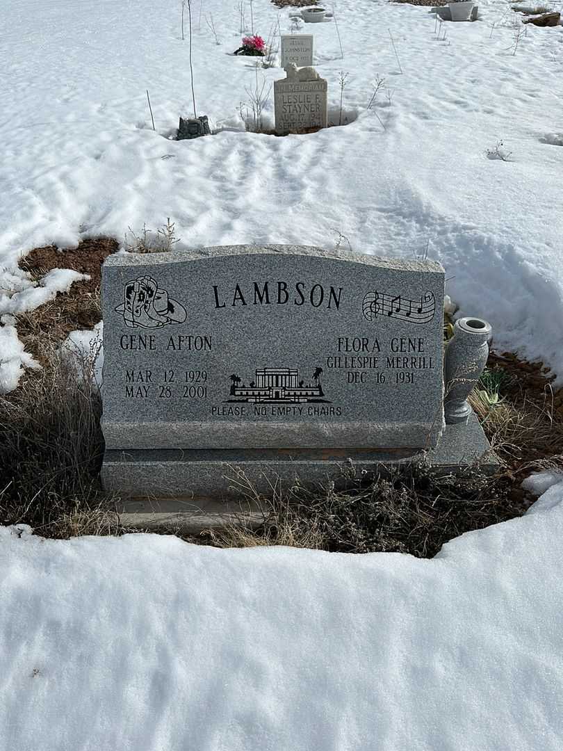 Gene Afton Lambson's grave. Photo 1