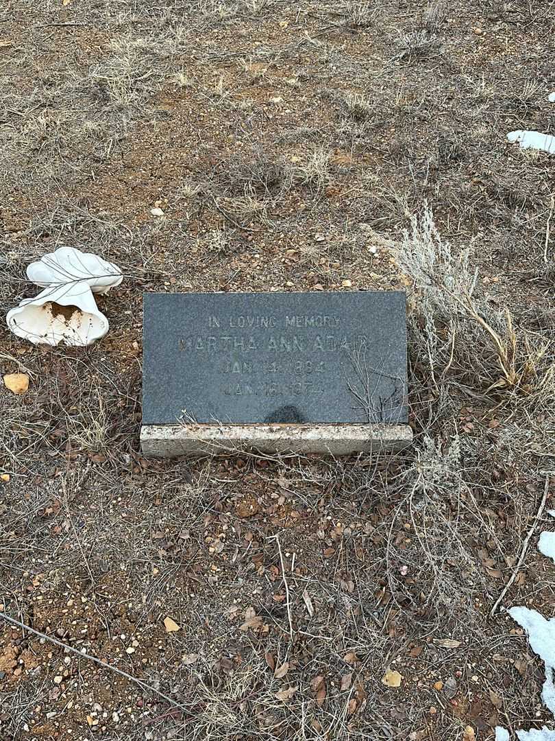 Martha Ann Adair's grave. Photo 1