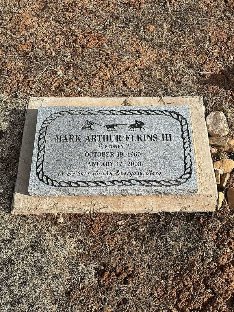 Mark Arthur "Stoney" Elkins Third's grave. Photo 1