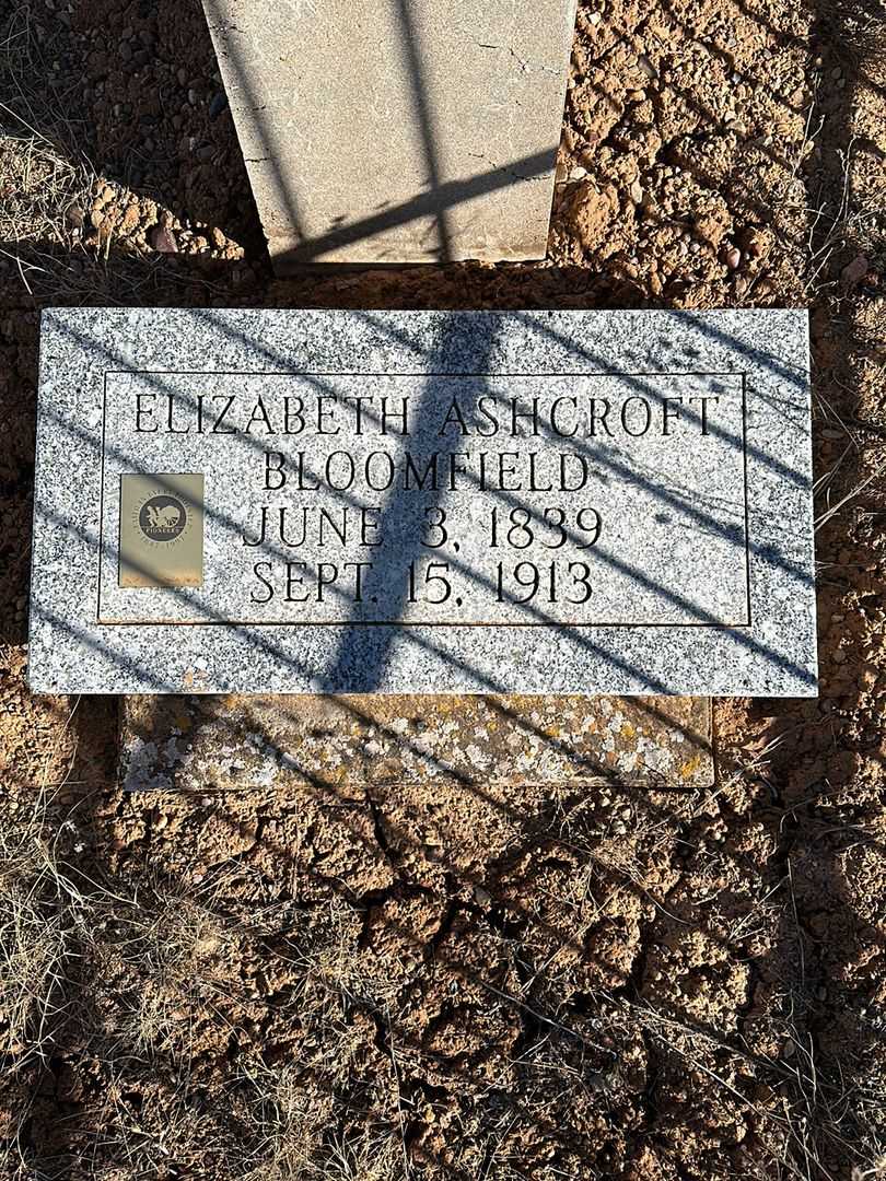 Elizabeth Ann Barton Ashcroft Bloomfield's grave. Photo 1