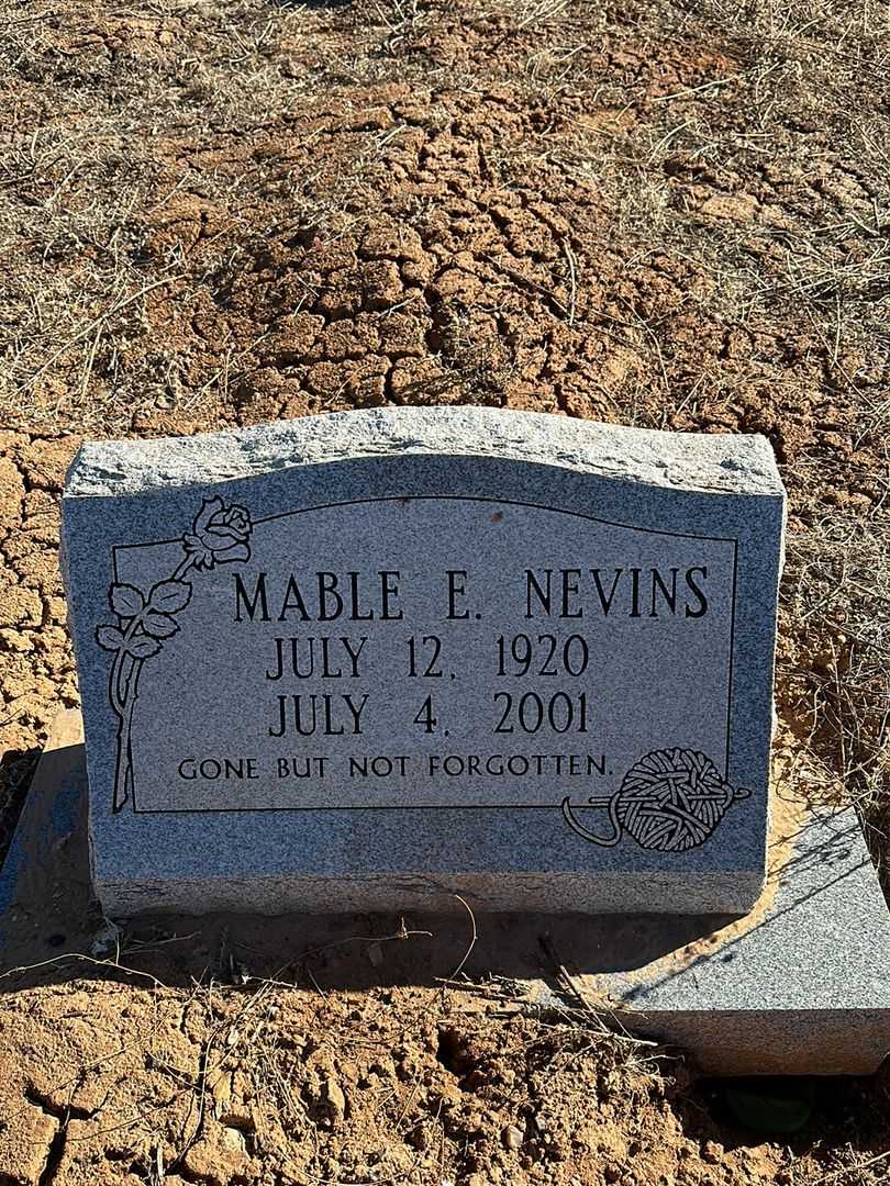 Mable E. Nevins's grave. Photo 1