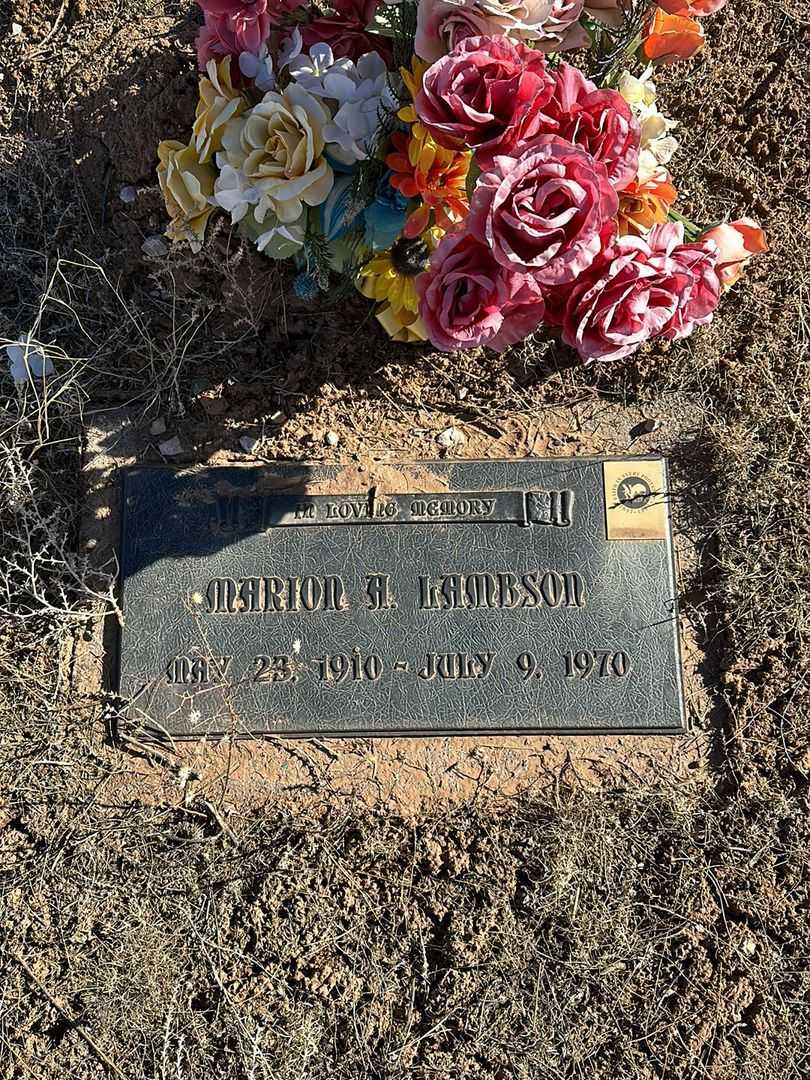 Marion A. Lambson's grave. Photo 1