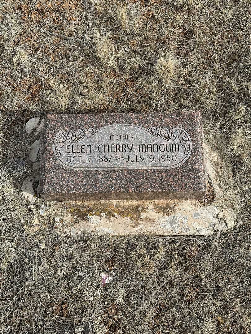 Ellen Cherry Mangum's grave. Photo 1