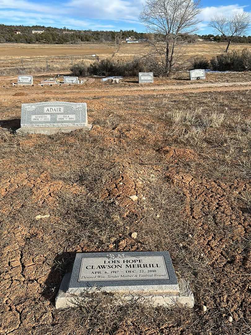 Lois Hope Clawson Merrill's grave. Photo 1